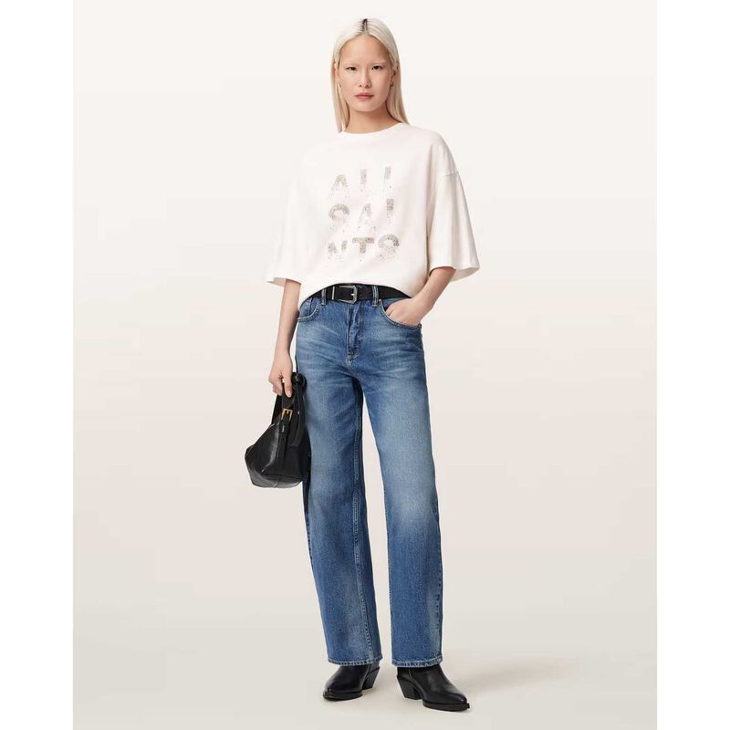 AllSaints Stacks Amelie Oversized Embellished Tee image number 3